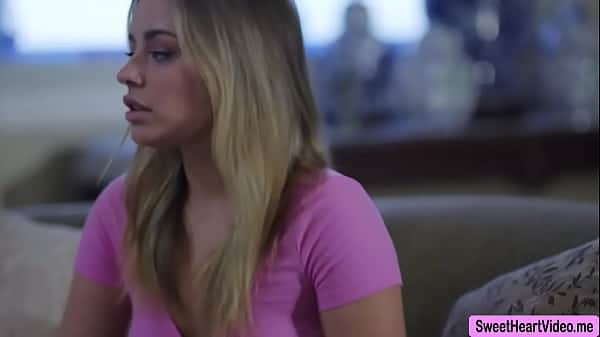 Hot blonde facesitted by her horny stepsister
