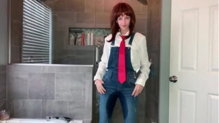 Uraraka Ochako Wetting Blue Jean Overalls & Panties Sage Eldritch