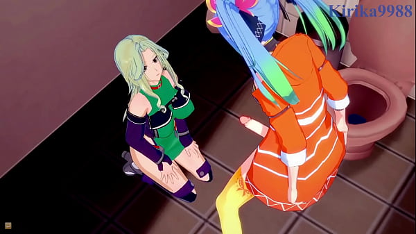 Az Sainklaus and Chitose Kisaragi and Lamia Loveless intense lesbian play and futanari sex. – Super Robot Wars 30 & V & A Hentai