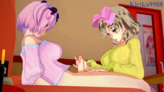 Ryona and Yumi and Haruka and Hibari intense futanari sex. – Senran Kagura Hentai