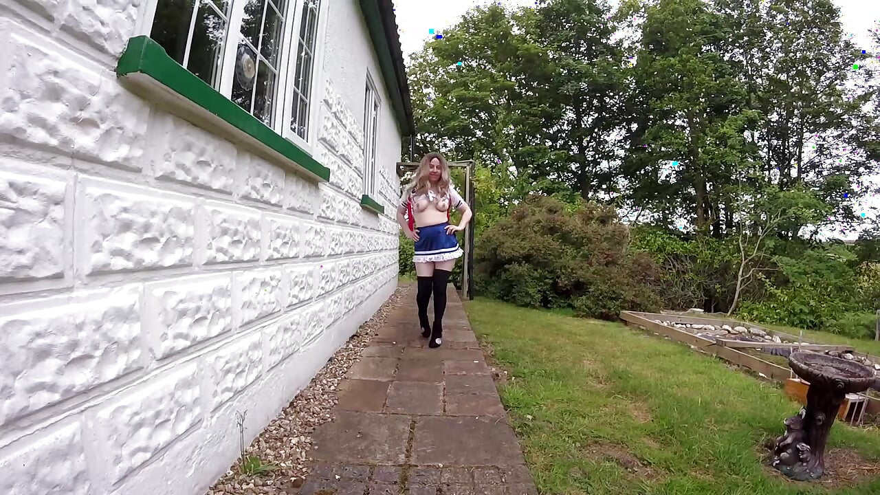 sailor moon cosplay in the garden