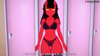 Meru the Succubus & Mavis Dracula in the lockers room | Individual sex while one watching | 4 Mill Especial | Free