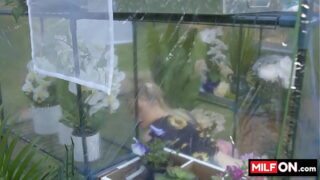 Sexy blonde with amazing big booty fucks huge dick in the greenhouse – Jenna Starr, Diego Perez