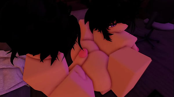 Teaching her ass how to take a big white cock in Roblox