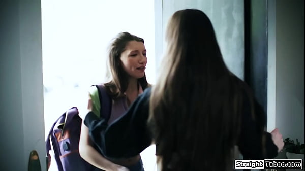 Brunette finds stepsis secret girlfriend and wants to fuck