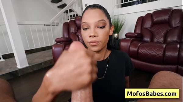 Eden West, Charles Dera: Hot and busty black beauty sucking monster white dick and fucked from behind