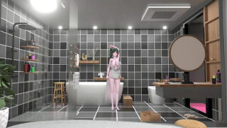 St. Louis Azur Lane Hentai Bathroom Undress Dance Tell Me Song Big Boobs Mmd 3D Green Hair (CLIP)