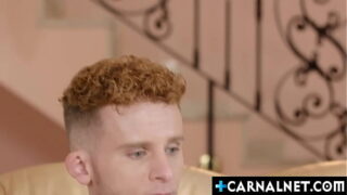 Dylan Tides fucks escort Bastian Karims ass hard as he show his own load on his stomach and pull out DYlans